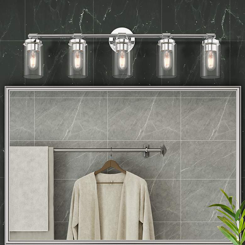 Image 3 5 Light Polished Chrome Large Vanity Sconce more views
