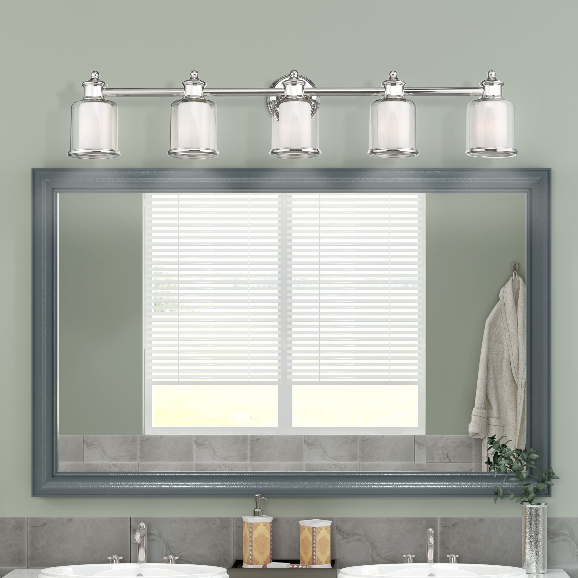 5 Light Polished Nickel Bath Vanity