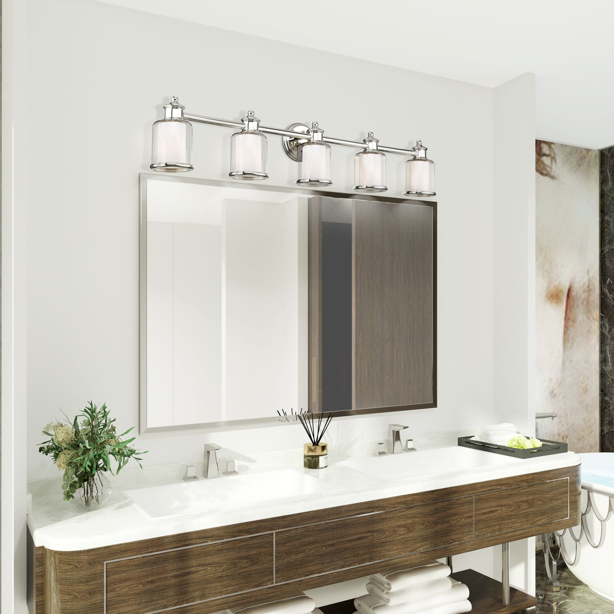 5 Light Polished Nickel Bath Vanity