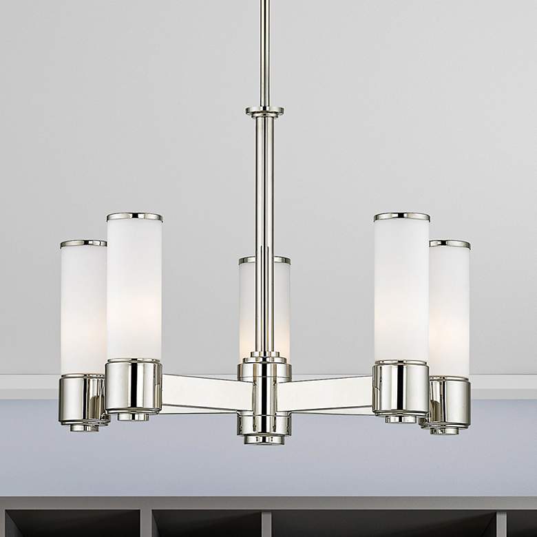 Image 1 5 Light Polished Nickel Dinette Chandelier