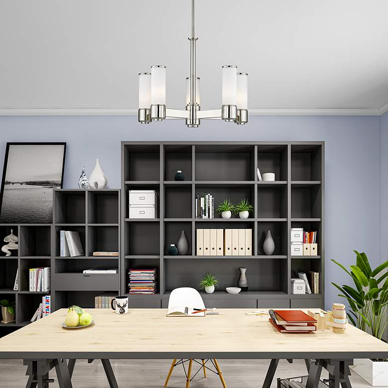 Image 6 5 Light Polished Nickel Dinette Chandelier more views
