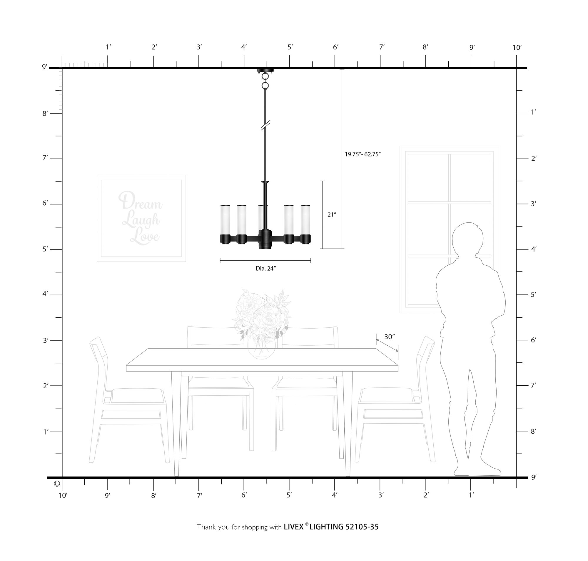 5 Light Polished Nickel Dinette Chandelier