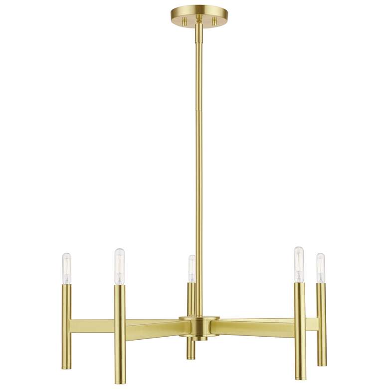 Image 1 5 Light Satin Brass Chandelier
