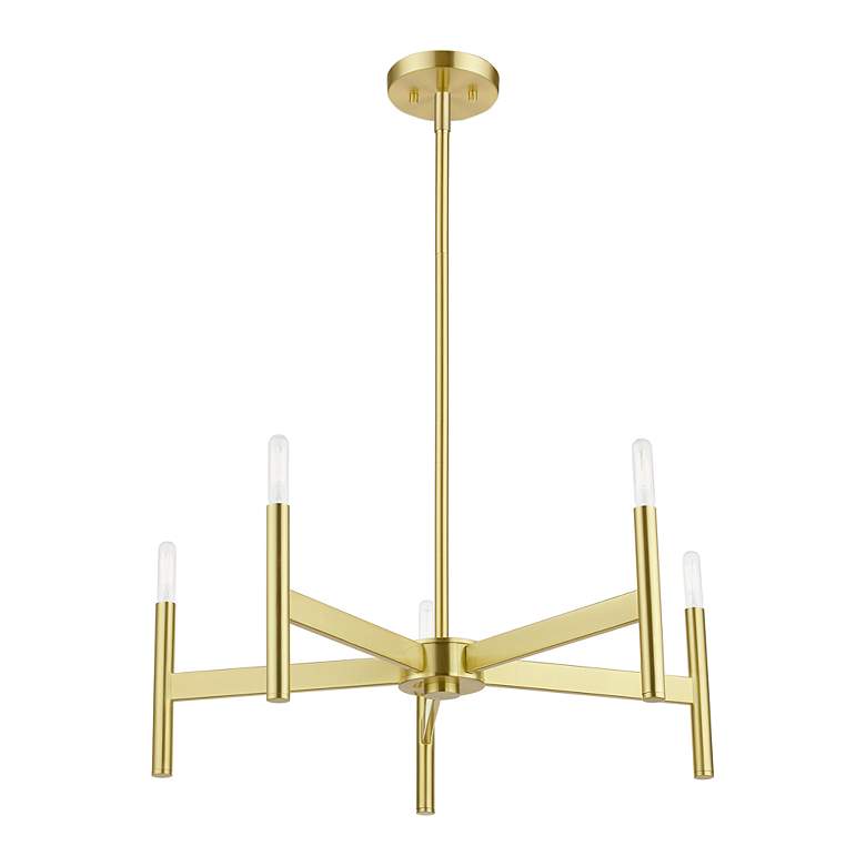 Image 6 5 Light Satin Brass Chandelier more views
