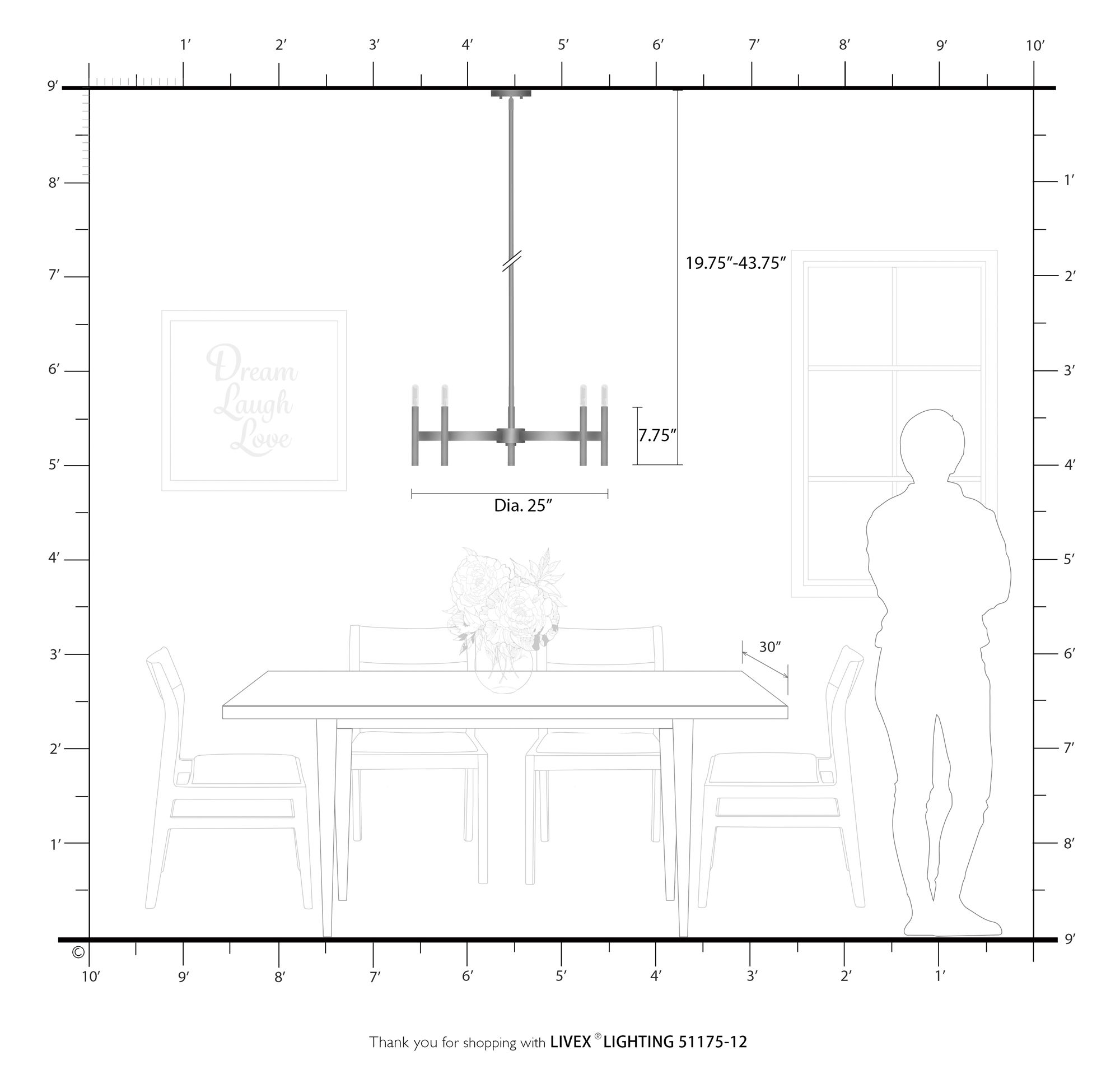 5 Light Satin Brass Chandelier