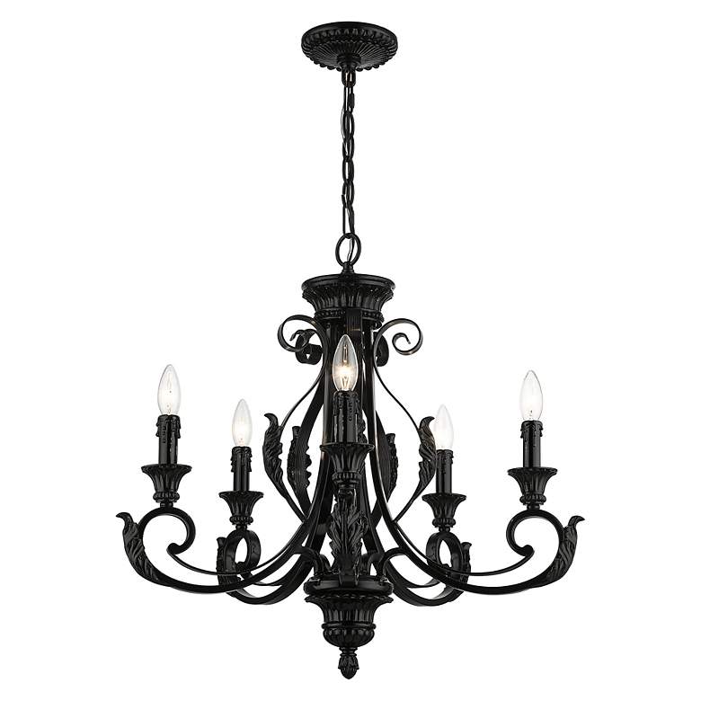 Image 4 5 Light Shiny Black Chandelier more views