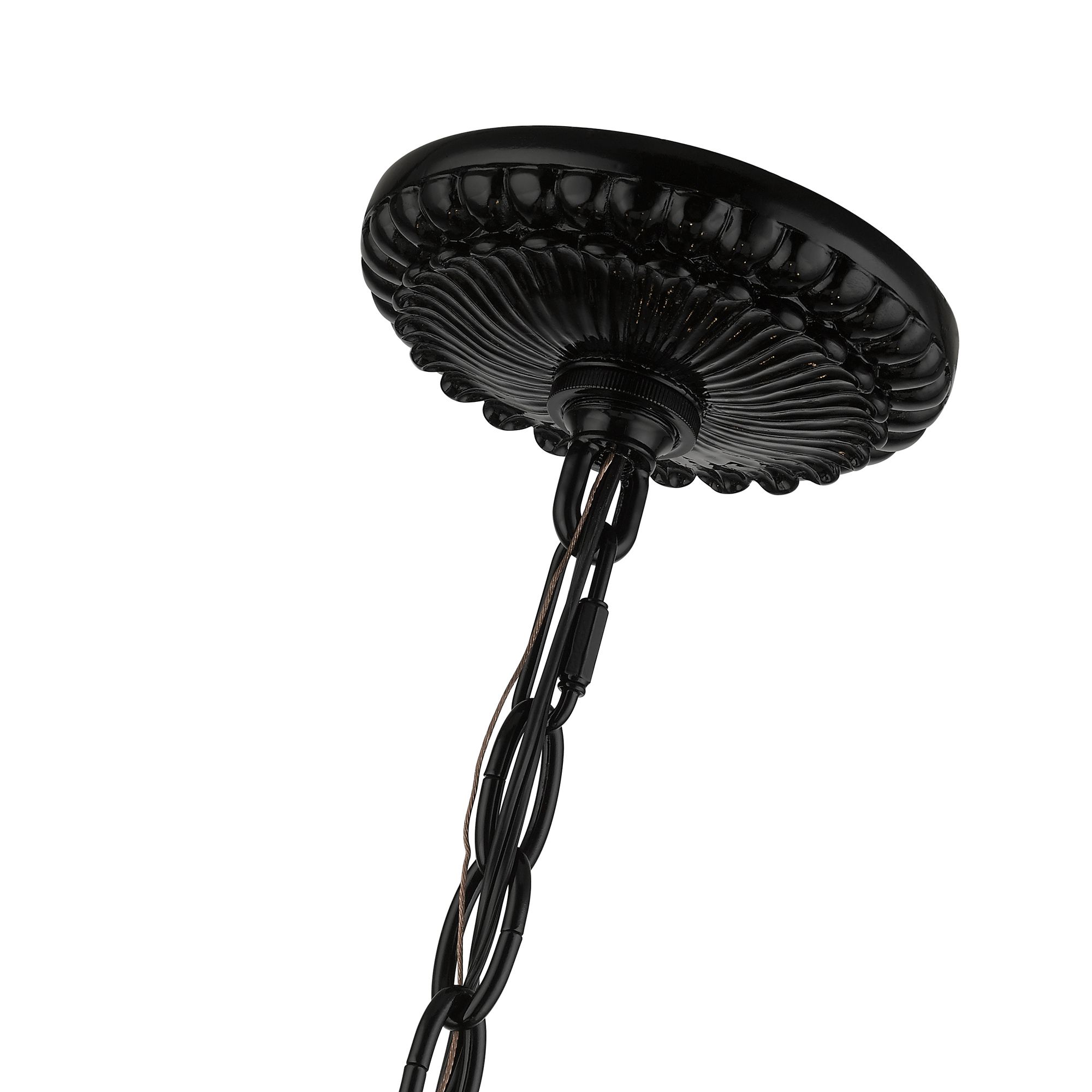 5 Light Shiny Black Chandelier