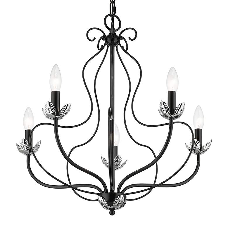 Image 4 5 Light Shiny Black Chandelier more views