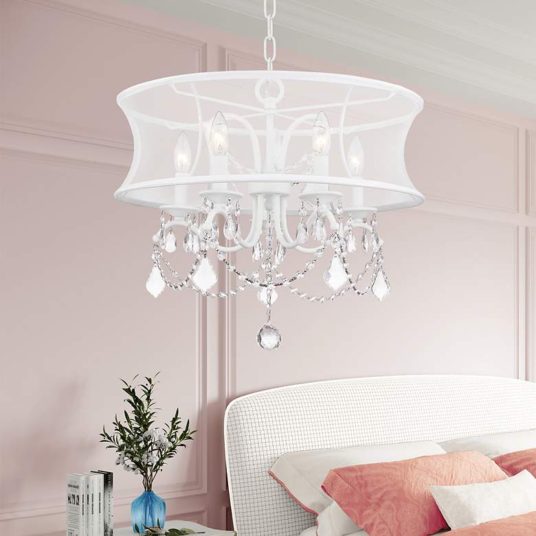 Image 1 5 Light White Chandelier