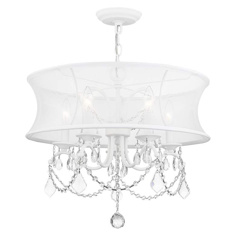 Image 4 5 Light White Chandelier more views