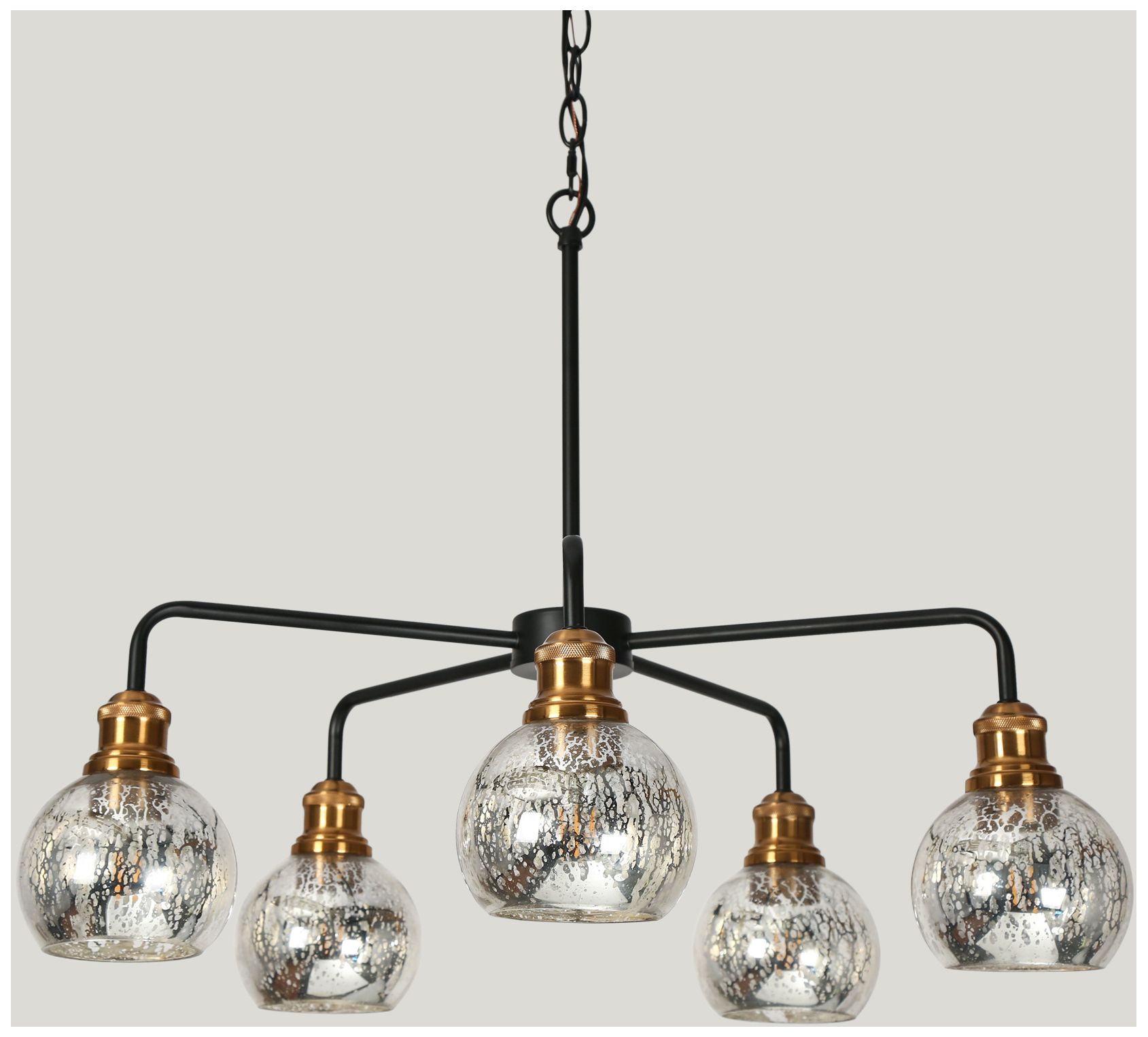 Image 2 5-Lights 28.3"W Black Brass Chandelier more views