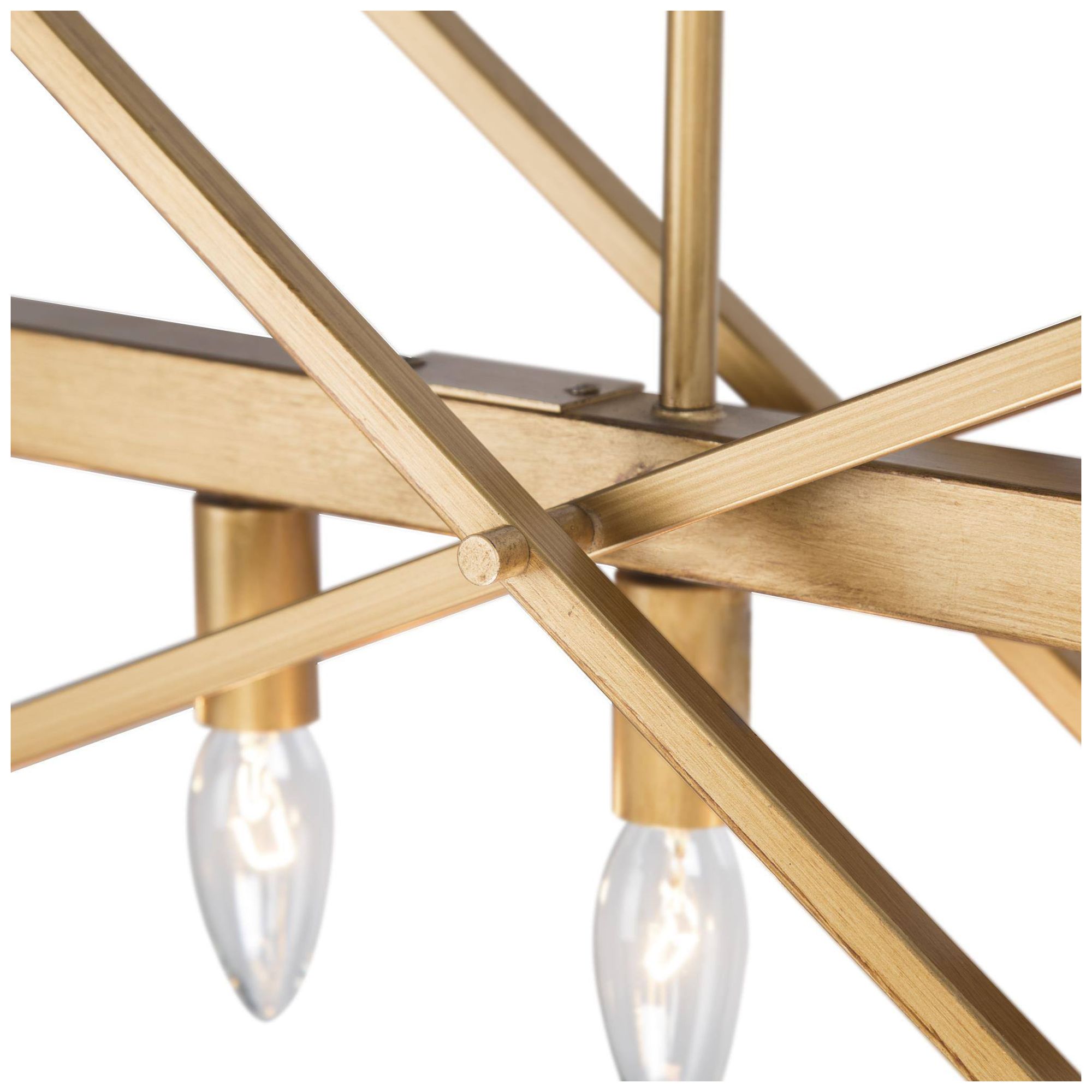 Image 3 5-Lights 30.9"W Geometric Gold Chandelier more views