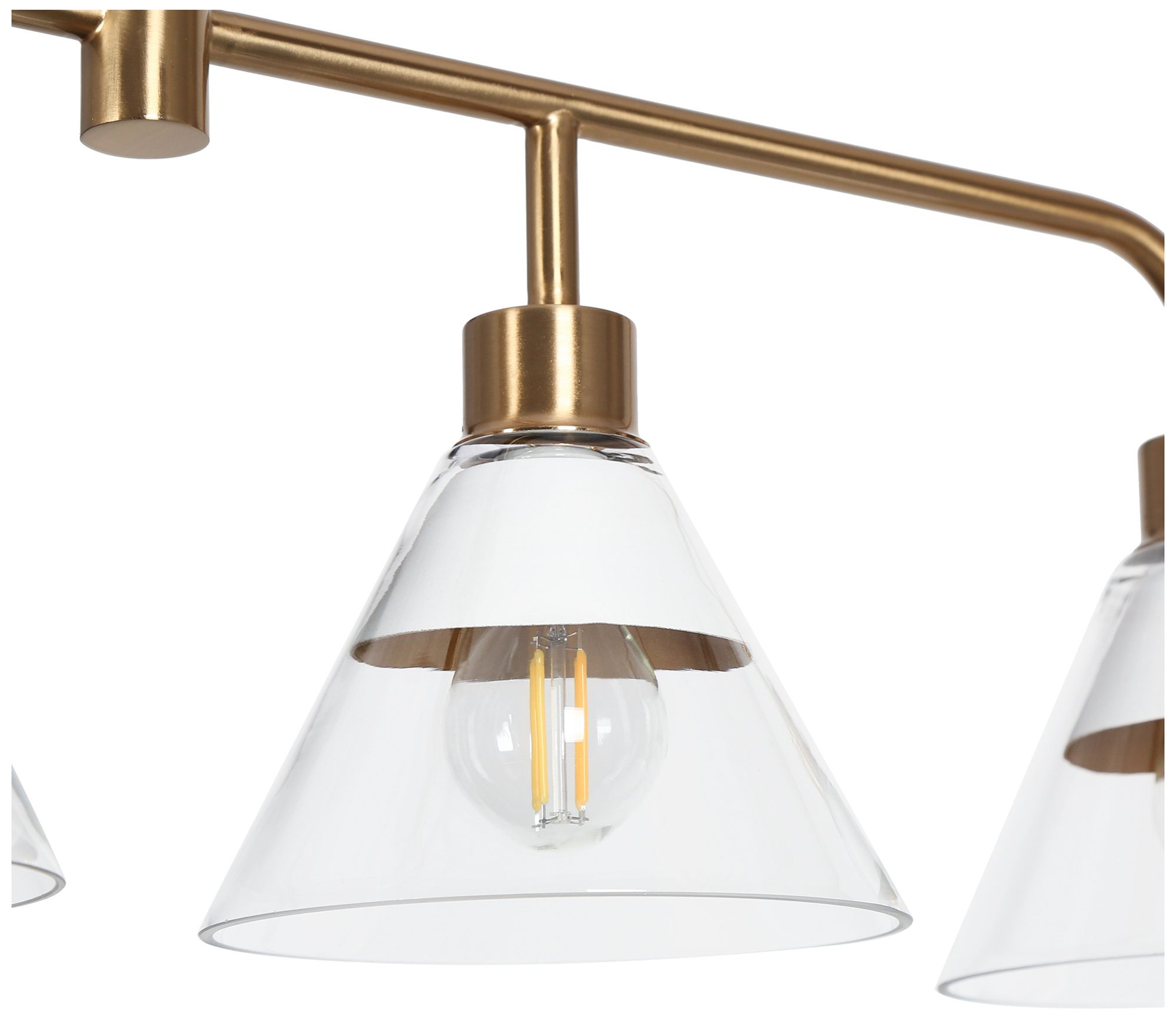 Image 3 5-Lights 35.4"W Brushed White and Electroplated Copper Chandelier more views