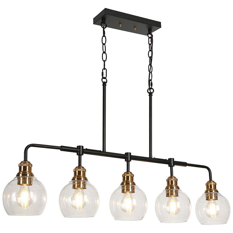 Image 2 5-Lights 39"W Island Pendant Light Chandelier