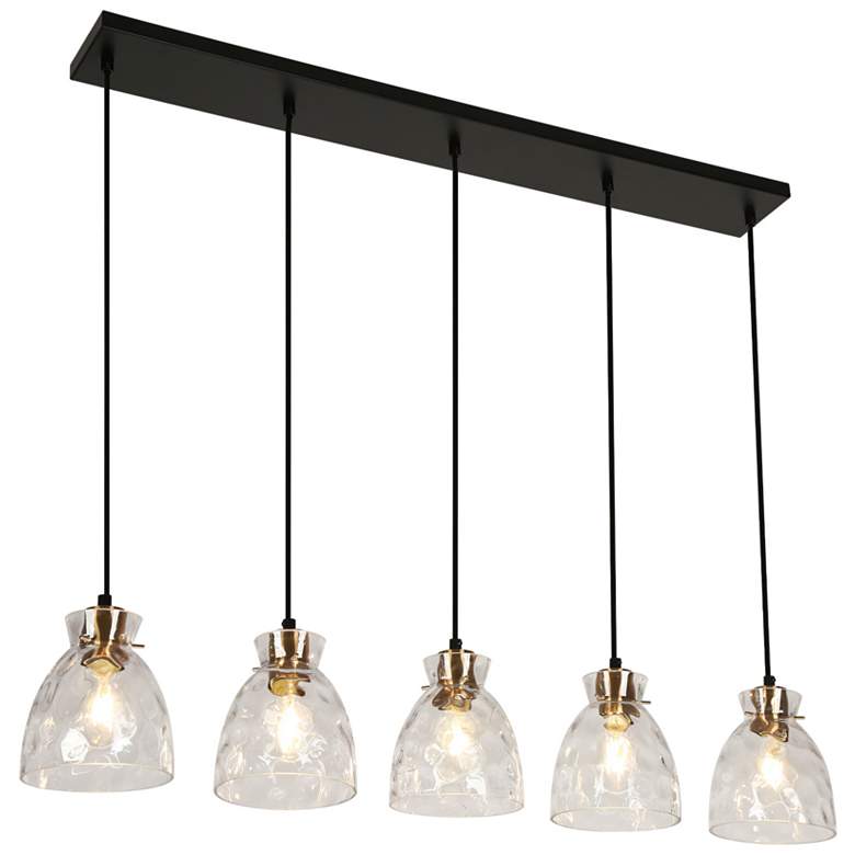 Image 1 5-Lights Large Linear Island Pendant Light Chandelier