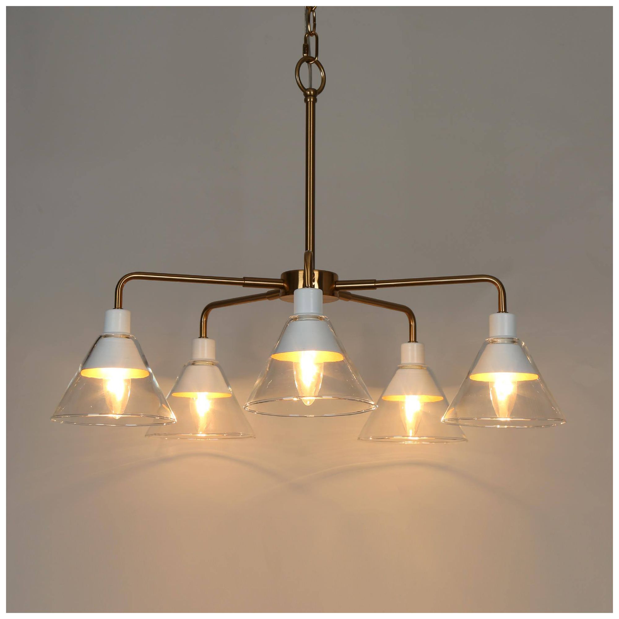 Image 3 5-Lights Modern Sputnik White Chandelier more views