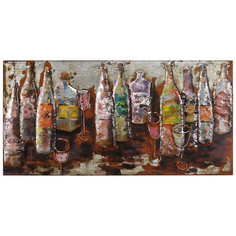 Image 1 5 O'Clock" Mixed Media Iron Hand Painted Dimensional Wall Art