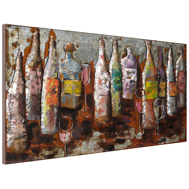 Image 2 5 O'Clock" Mixed Media Iron Hand Painted Dimensional Wall Art more views
