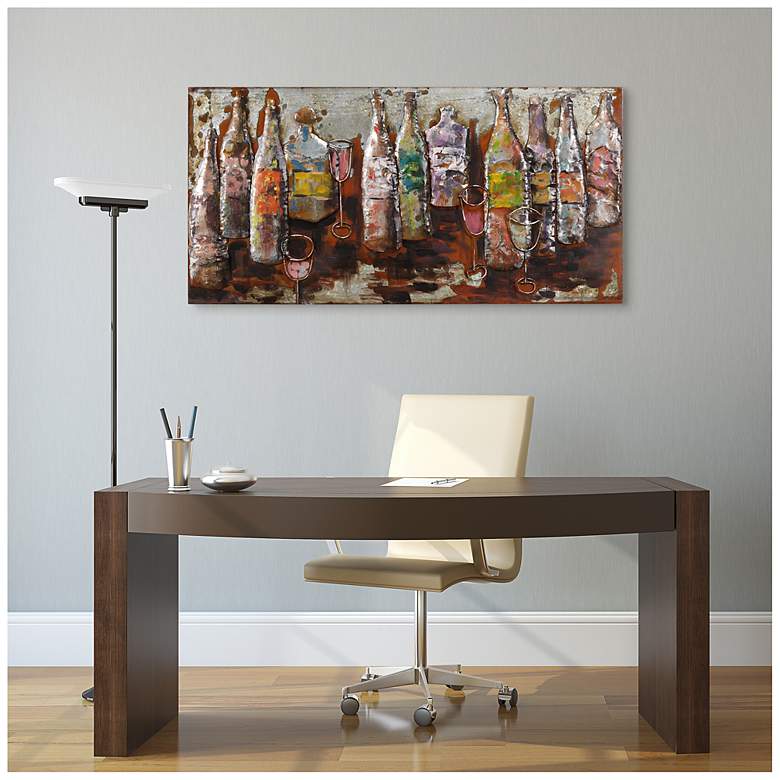 Image 3 5 O'Clock" Mixed Media Iron Hand Painted Dimensional Wall Art more views