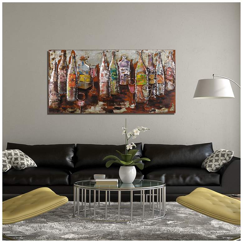 Image 5 5 O'Clock" Mixed Media Iron Hand Painted Dimensional Wall Art more views