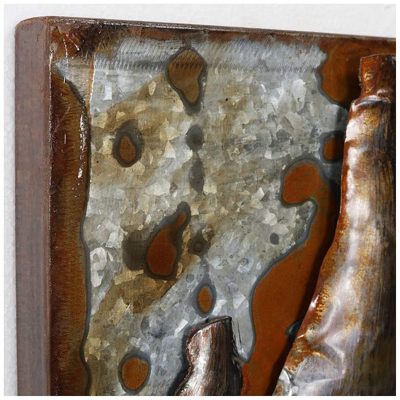 Image 7 5 O'Clock" Mixed Media Iron Hand Painted Dimensional Wall Art more views