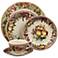 5-Piece Fruit and Flower Porcelain Dinner Place Setting