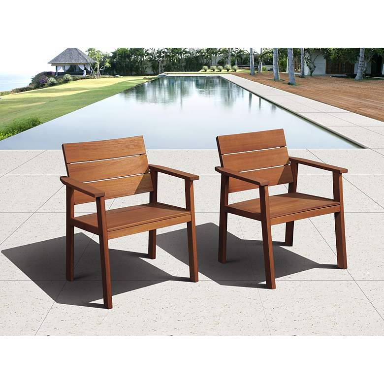 Image 3 5-Piece Seaview Eucalyptus Rectangular Dining Set more views