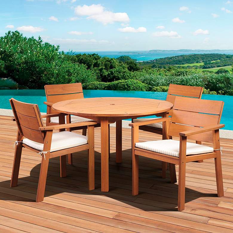 Image 1 5-Piece SeaviewEucalyptus Round Dining Set