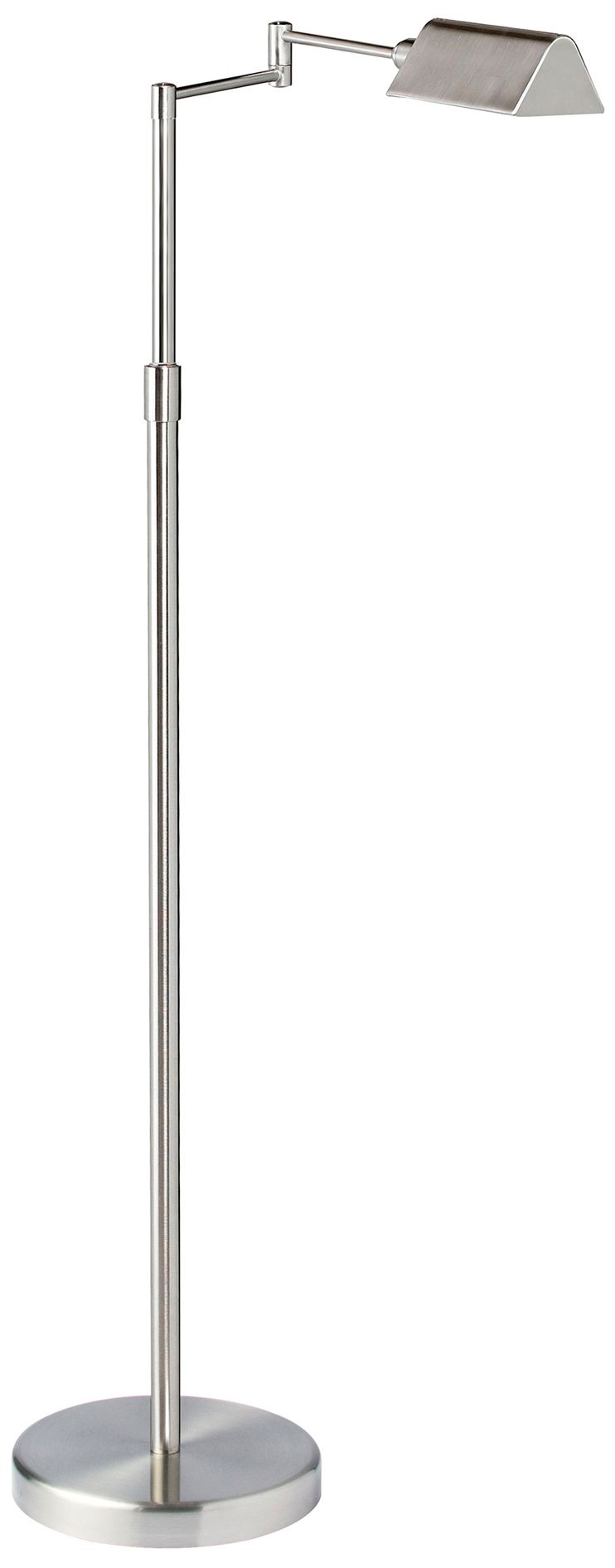 Image 2 50.25" High Satin Nickel 9W LED Swing Arm Floor Lamp