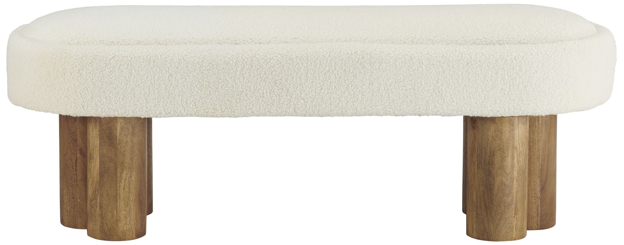 Image 2 50 in. Cream Upholstered Accent Bench with Solid Wood Frame more views