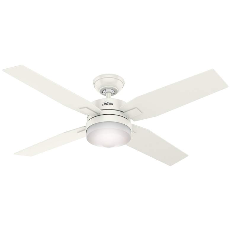 Image 1 50 inch Hunter Mercado Fresh White Ceiling Fan with LED Light Kit