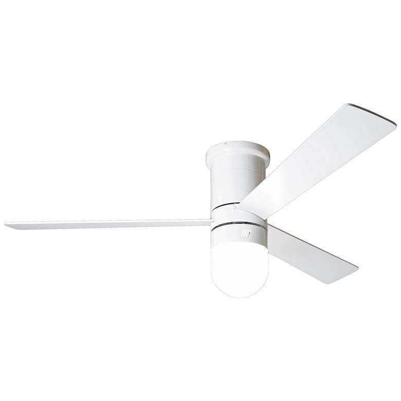 Image 1 50 inch Modern Fan Cirrus Flush White Hugger LED Ceiling Fan