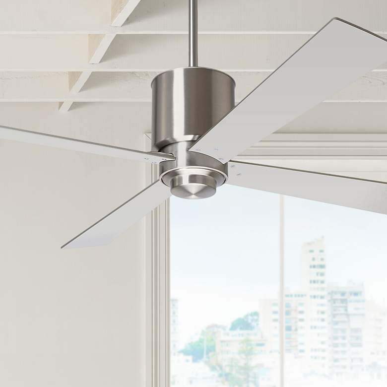 Image 1 50" Modern Fan Lapa Bright Nickel Ceiling Fan with Wall Control