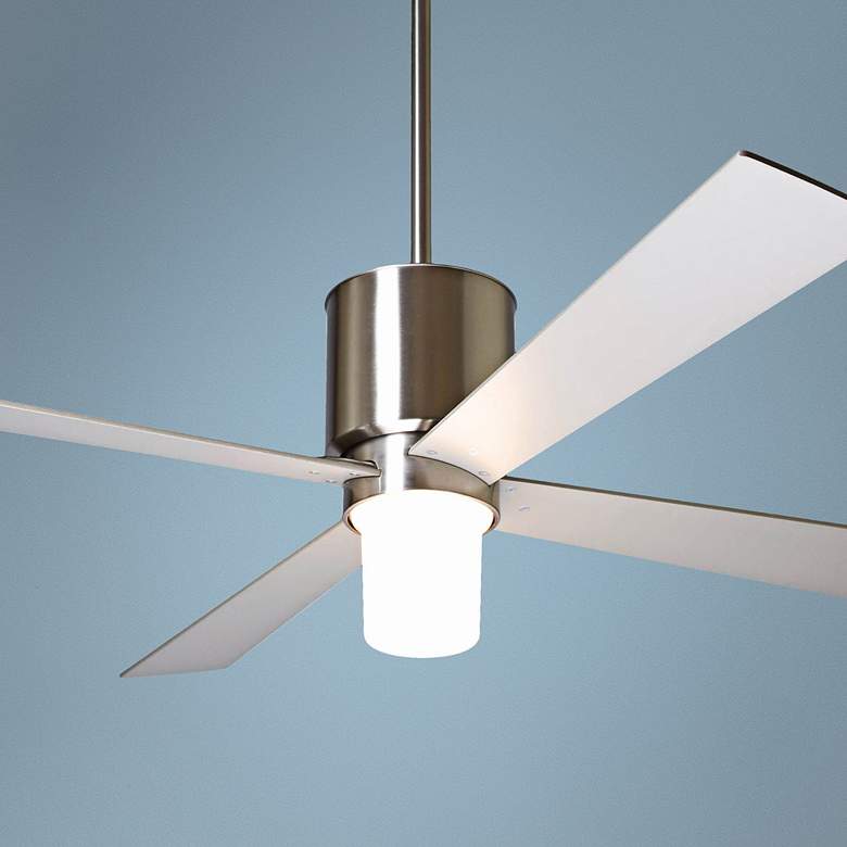 Image 1 50" Modern Fan Lapa Bright Nickel LED Ceiling Fan with Wall Control