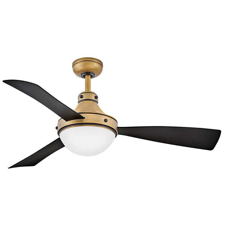 Image 1 50" Oliver Heritage Brass Ceiling Fan w/ Matte Black Blades