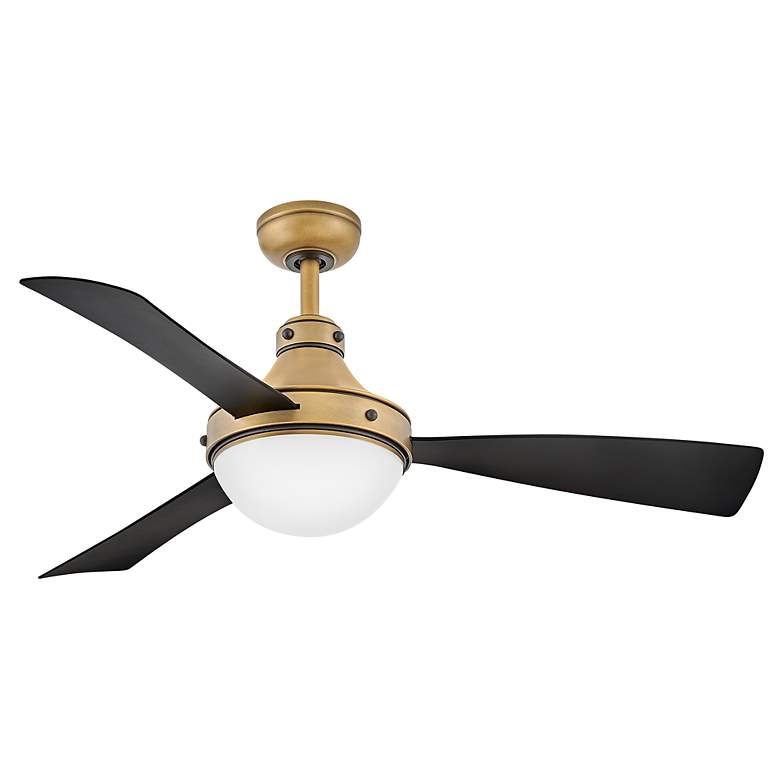 Image 2 50" Oliver Heritage Brass Ceiling Fan w/ Matte Black Blades more views