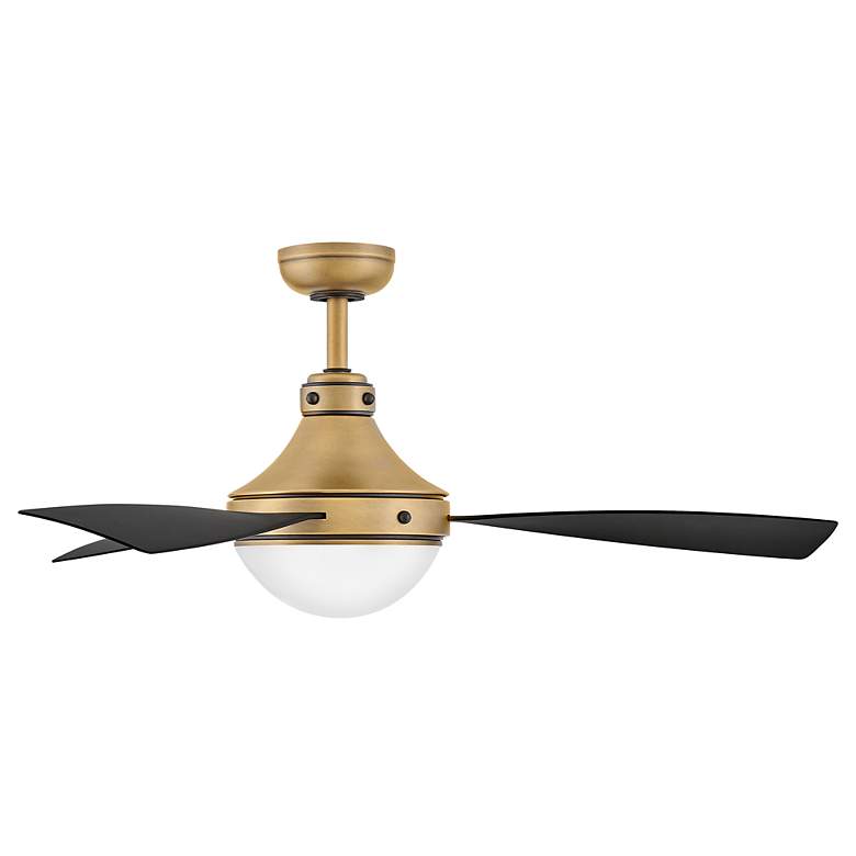 Image 4 50" Oliver Heritage Brass Ceiling Fan w/ Matte Black Blades more views