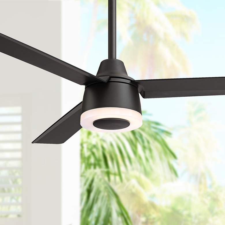 Image 1 50 inch Temple Hill&#8482; Matte Black Modern LED Ceiling Fan
