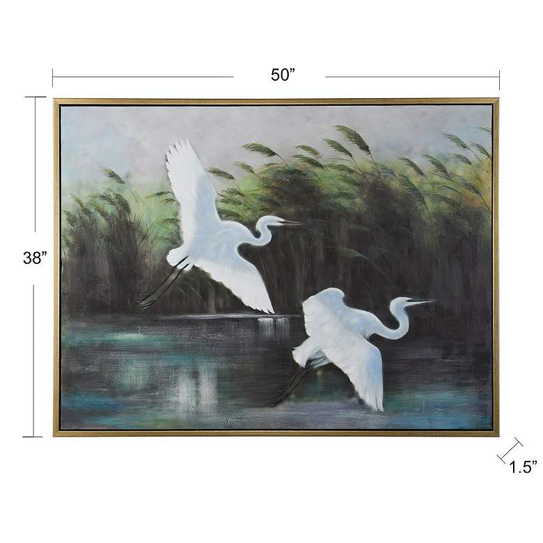 Image 7 50" x 38" Airborne Gold Frame Hand Painted Canvas Wall Art more views