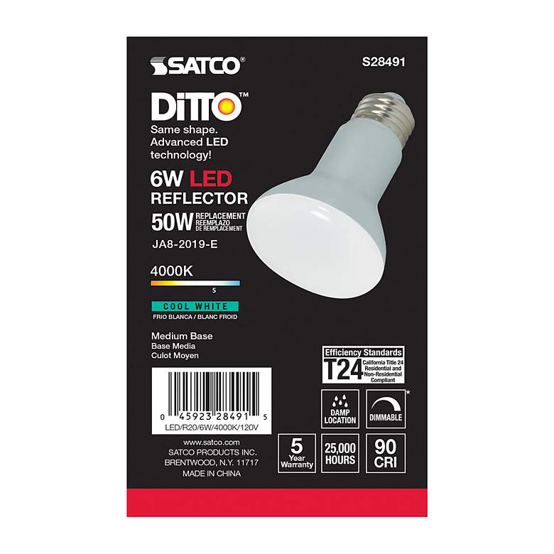 Image 3 50 Watt Equivalent Satco Frost 6W LED Dimmable Standard Bulb more views