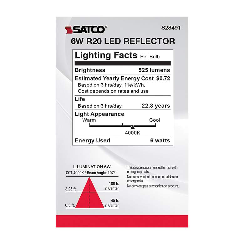 Image 5 50 Watt Equivalent Satco Frost 6W LED Dimmable Standard Bulb more views