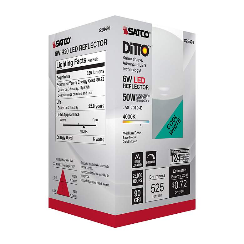 Image 7 50 Watt Equivalent Satco Frost 6W LED Dimmable Standard Bulb more views