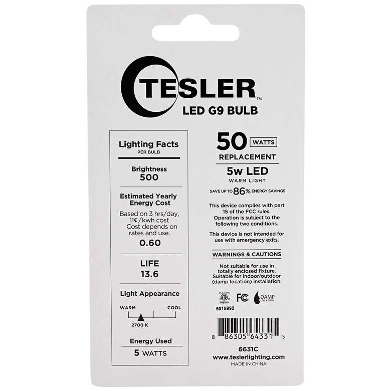 Image 3 50 Watt Equivalent Tesler Clear 5 Watt LED Dimmable G9 Bulb more views