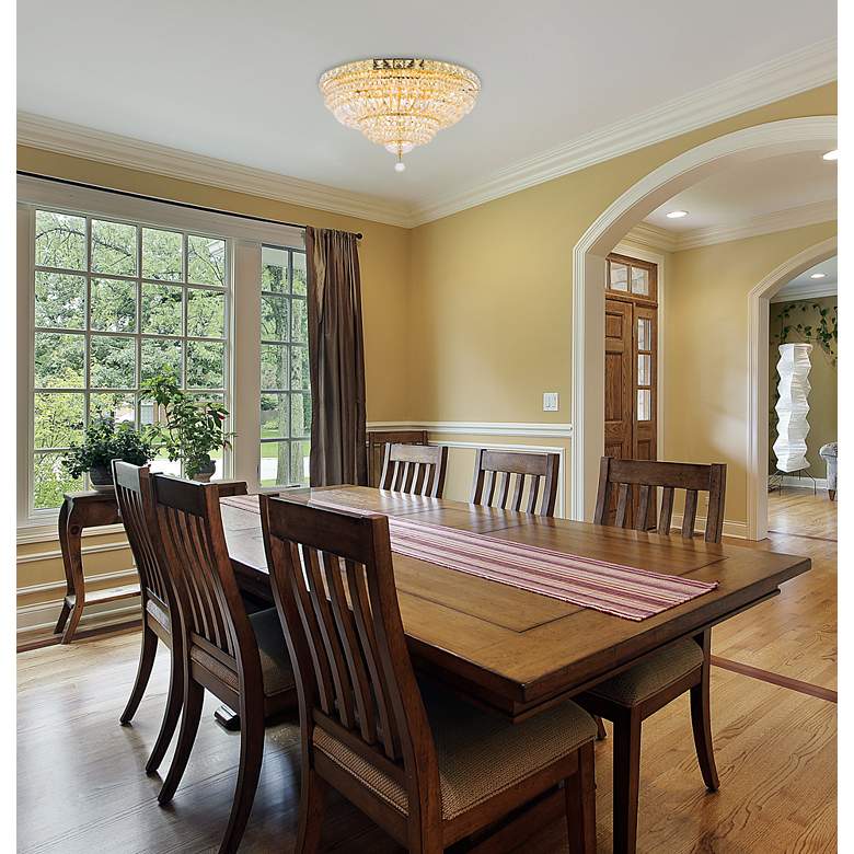 Image 1 Tranquil 12 Lt Gold Flush Mount Clear in scene