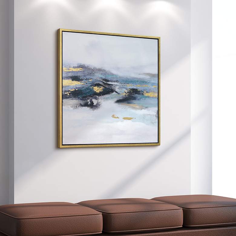 Image 1 Polar Stream 36" Textured Metallic Framed Canvas Wall Art in scene