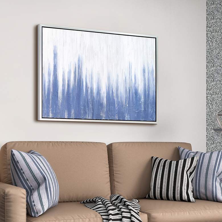Image 1 Rainy Winter 40"W Textured Metallic Framed Canvas Wall Art in scene