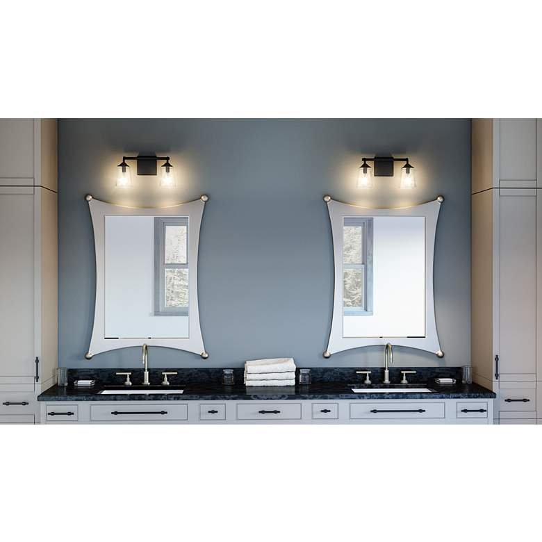 Image 1 Quoizel Thoresby 8" High Matte Black 2-Light Wall Sconce in scene