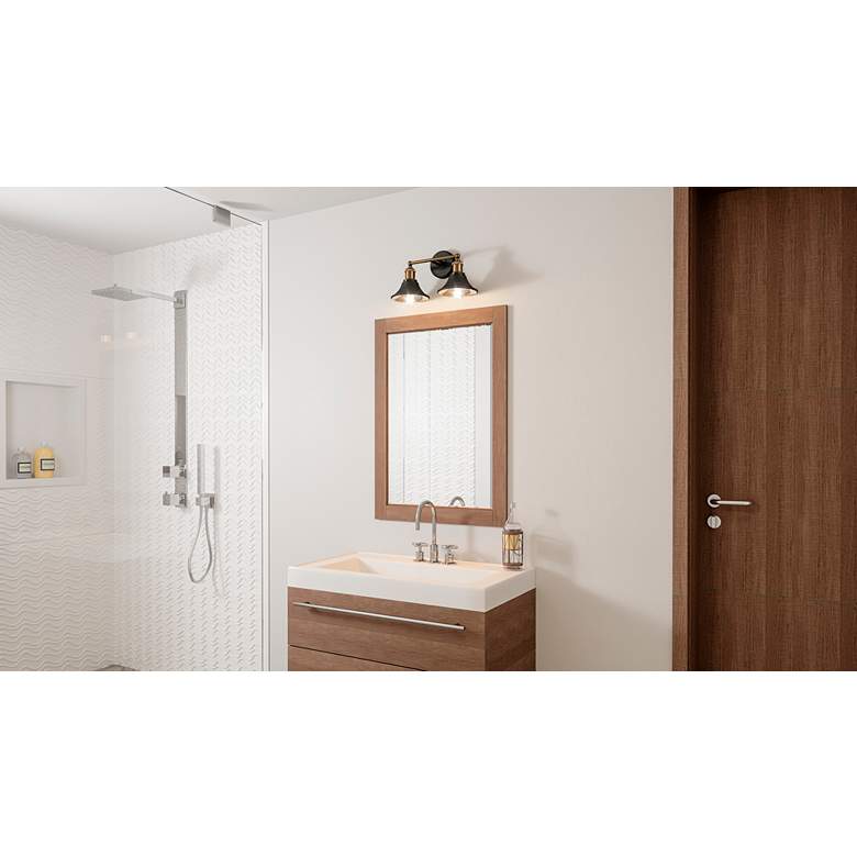 Image 1 Quoizel Trafalgar 8 1/4 inchH Matte Black 2-Light Wall Sconce in scene