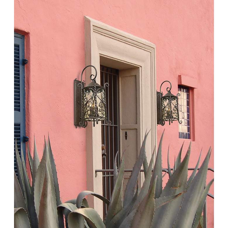Casa Seville 23 3/4&quot; High Iron Scroll Traditional Outdoor Wall Light in scene