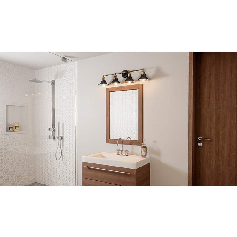 Image 1 Quoizel Trafalgar 33" Wide Matte Black 4-Light Bath Light in scene